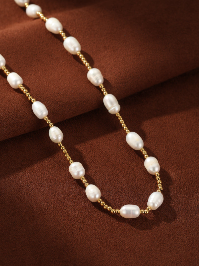 Essence - Freshwater Pearl Beaded Chain Necklaces