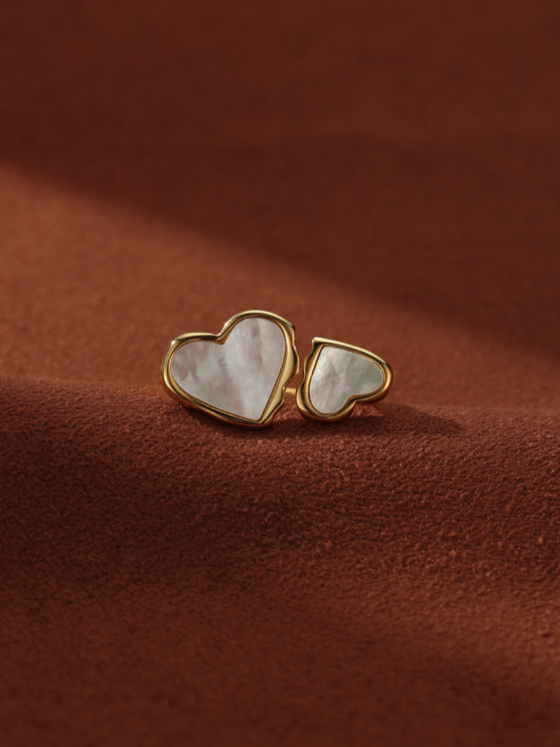 Core Affinity - Mother of Pearl Heart Cuff Ring