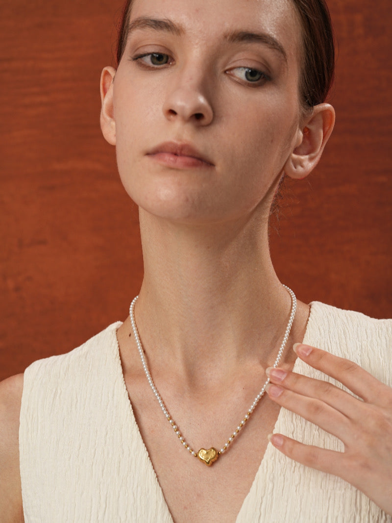 Kindred - Freshwater Pearl Heart Beaded Pendant Necklace