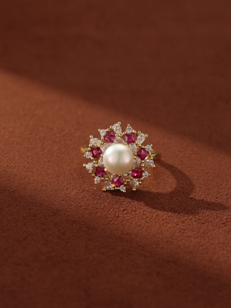 Flare - Freshwater Pearl Starburst Cluster Ring
