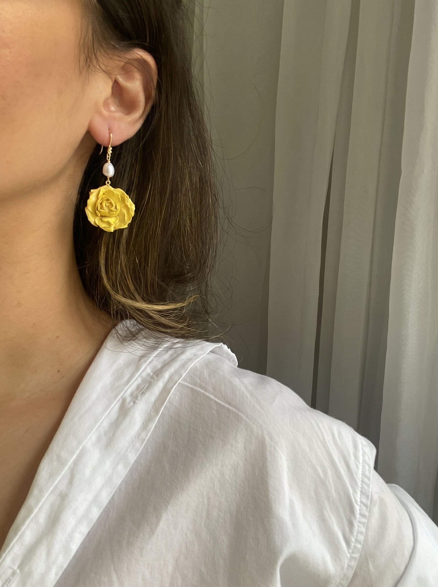 Flourish - Freshwater Pearl Flower Dangle Earrings