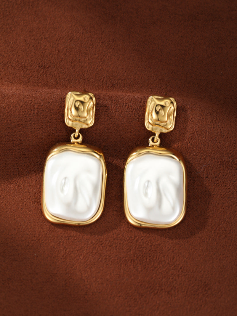 Cast - Freshwater Pearl Relief Drop Earrings