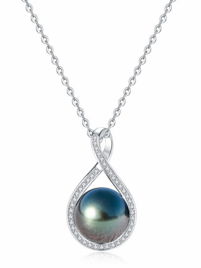 Eclipse - Tahitian Pearl Infinity Drop Necklace