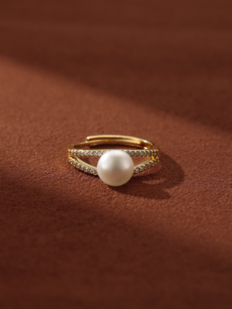 Convergence - Freshwater Pearl Solitaire Split Band Ring