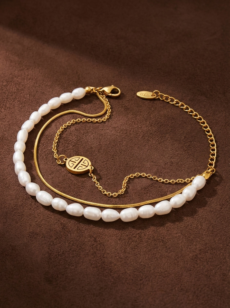Aeterna - Freshwater Pearl Longevity Layered Bracelet