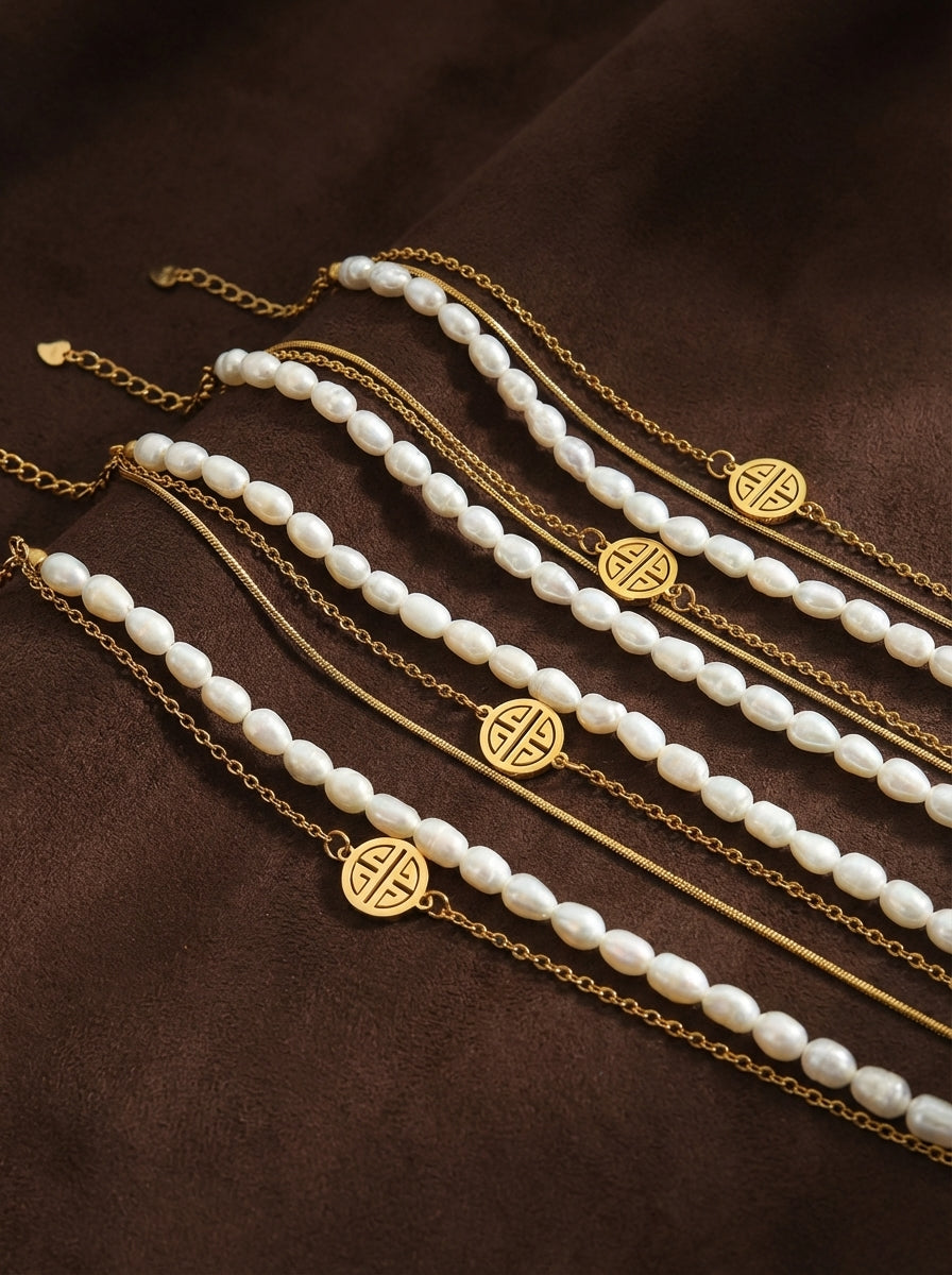 Aeterna - Freshwater Pearl Longevity Layered Bracelet