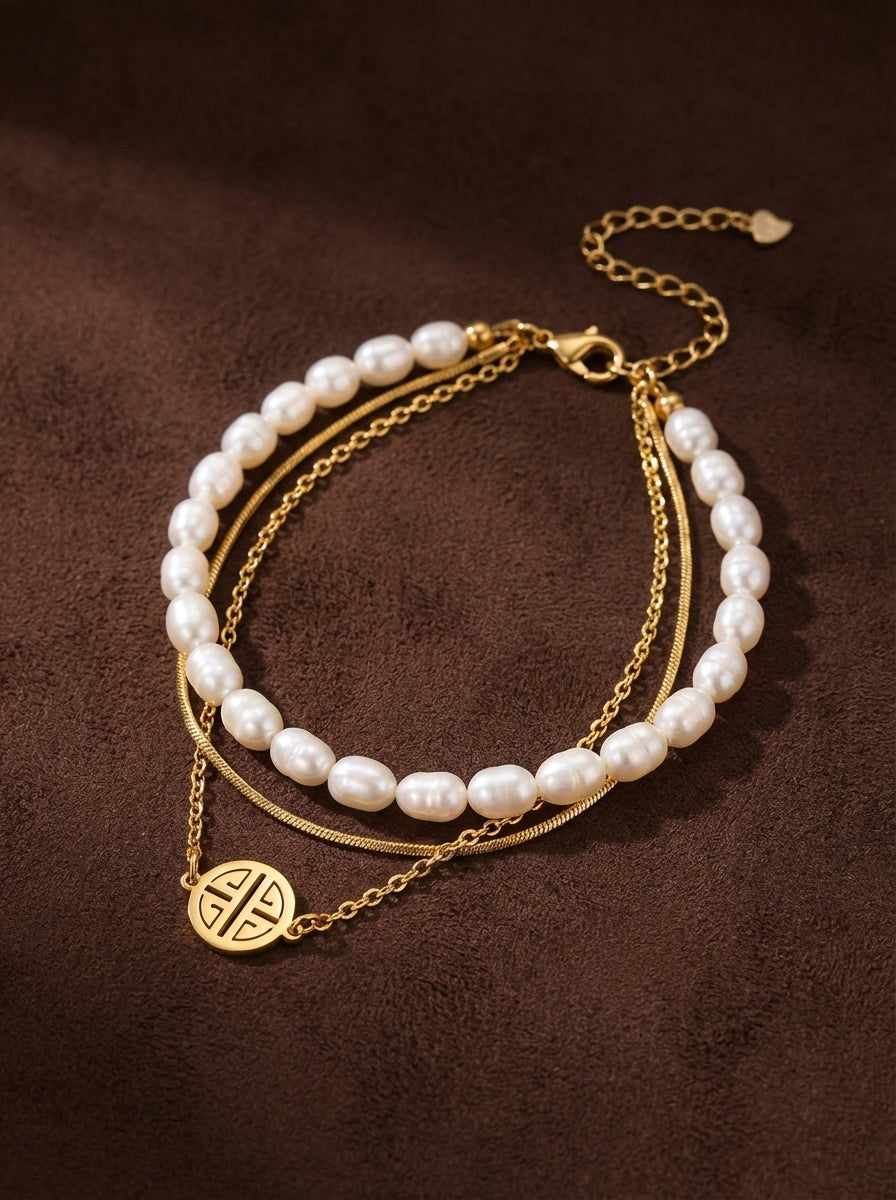 Aeterna - Freshwater Pearl Longevity Layered Bracelet