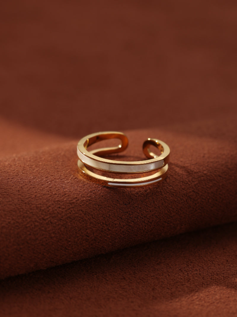 Horizon - Bague manchette ouverte en nacre