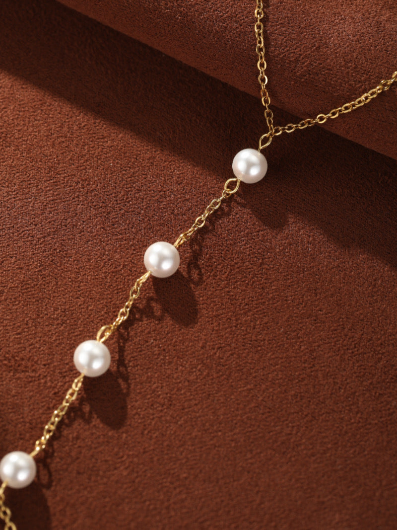 Tideflow - Freshwater Pearl Hand Chain Bracelet