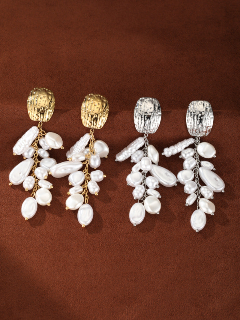 Vine - Freshwater Pearl Drop Earrings