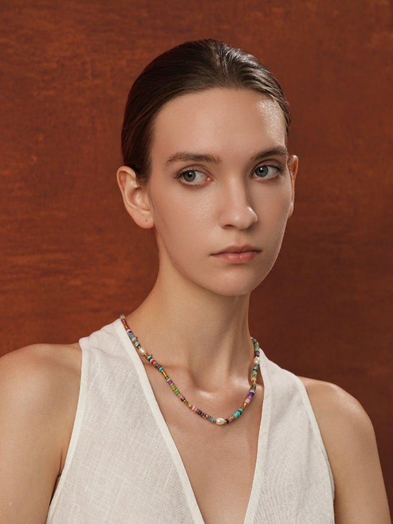 Collier perles de culture d'eau douce et perles multicolores - Tapestry