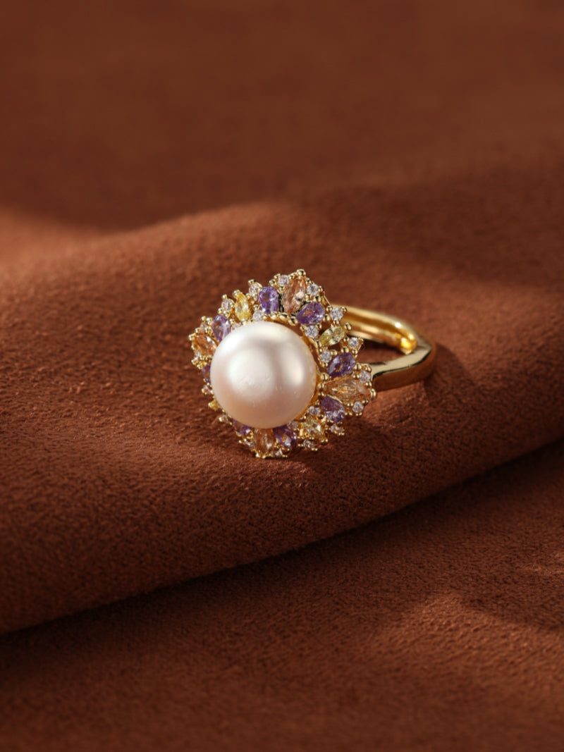 Gala - Freshwater Pearl Cluster Solitaire Ring