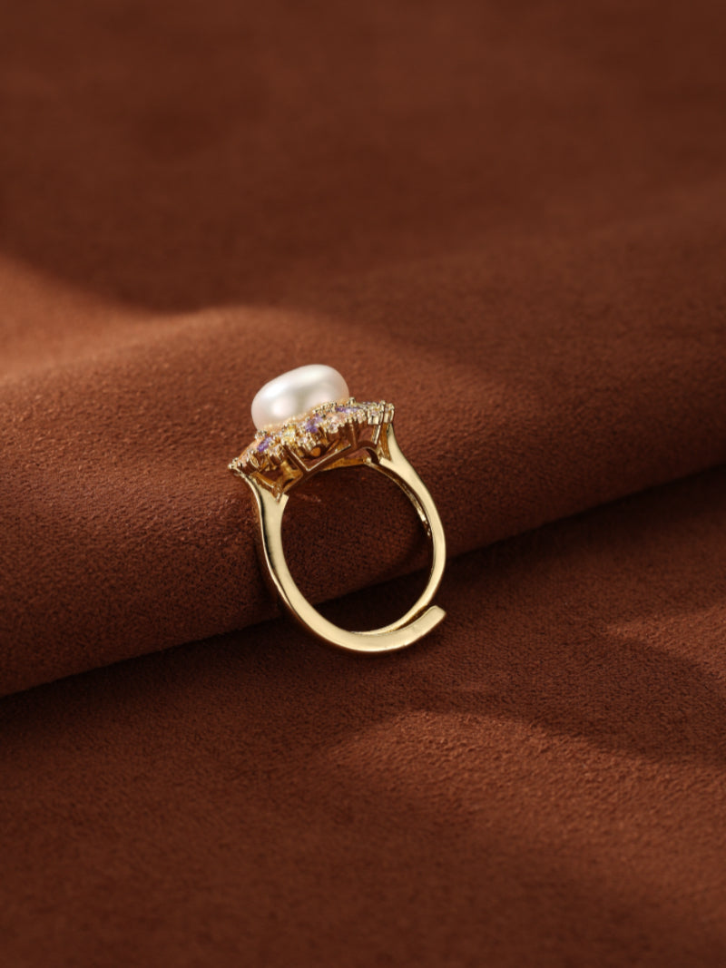 Gala - Freshwater Pearl Cluster Solitaire Ring