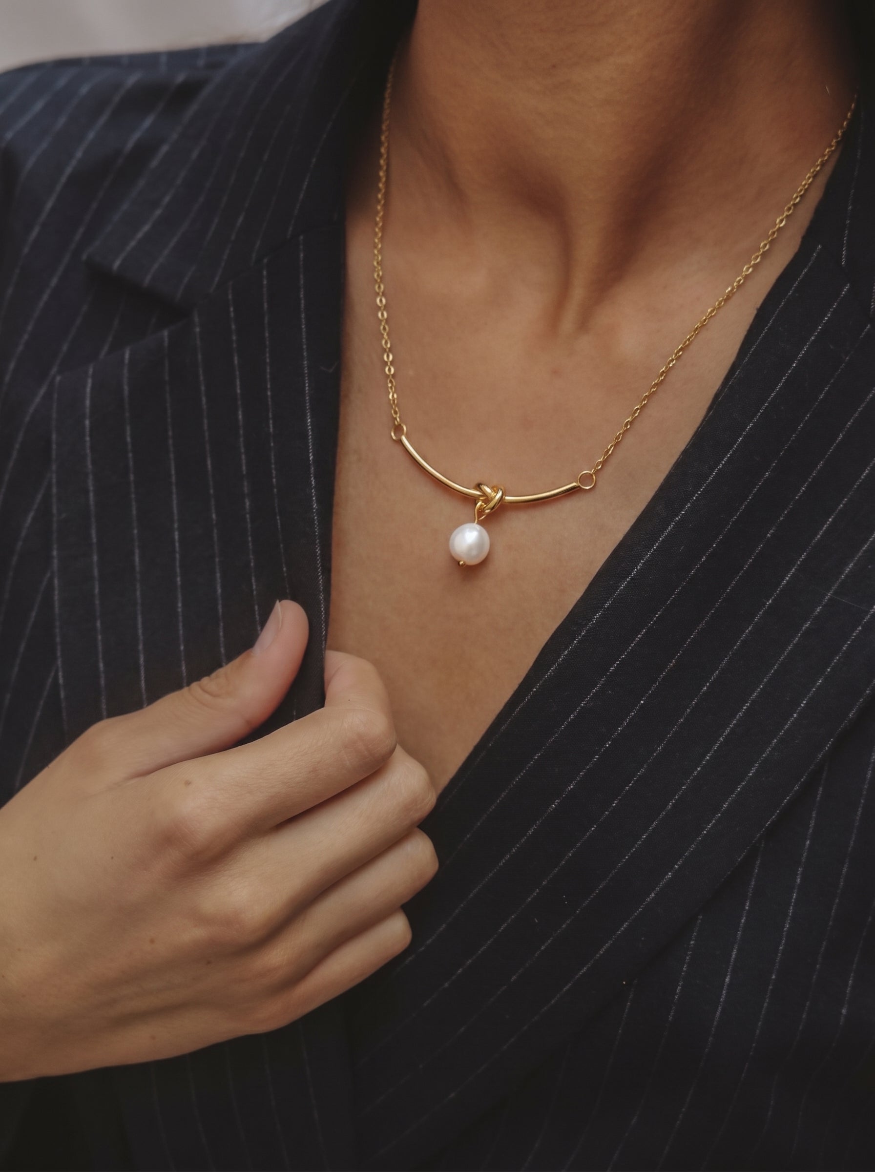 Verve - Freshwater Pearl Butterfly Chain Single Necklaces