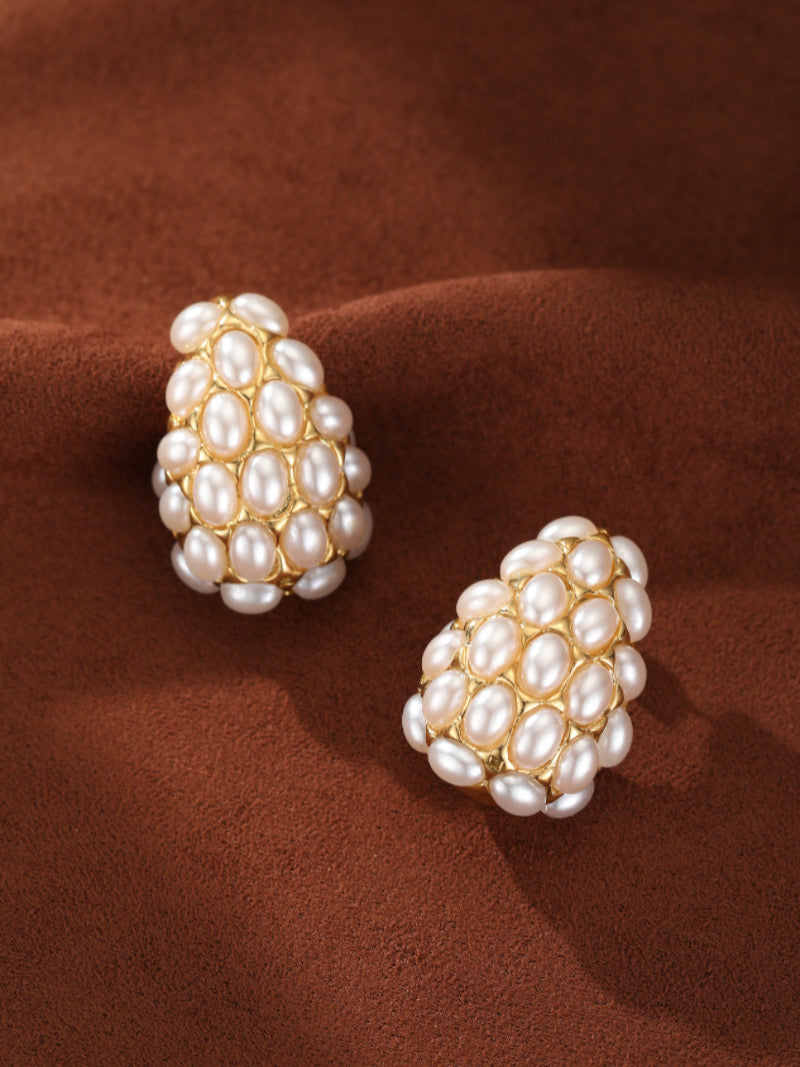Summit - Freshwater Pearl Cluster Stud Earrings