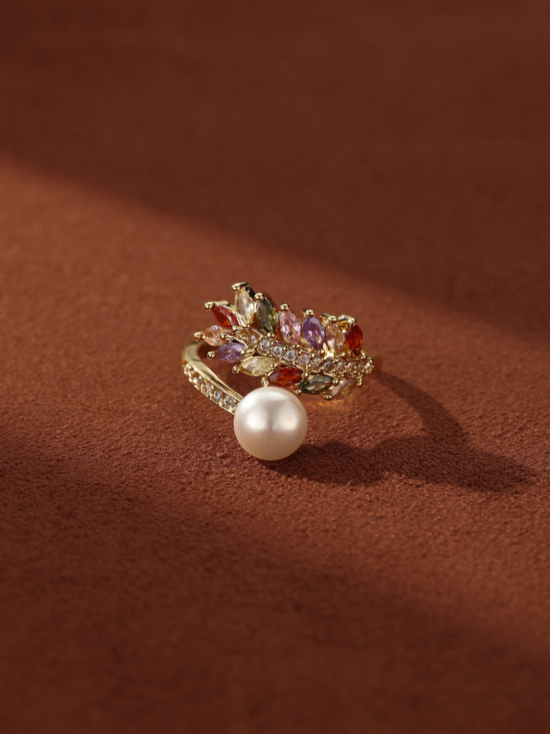 Flare - Freshwater Pearl Leaf Cuff Ring
