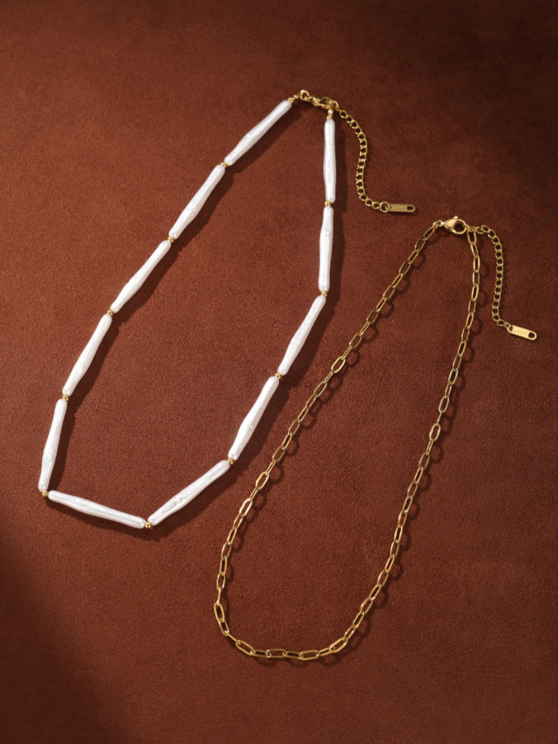 Shoreline - Imitation Pearl Layered Necklaces
