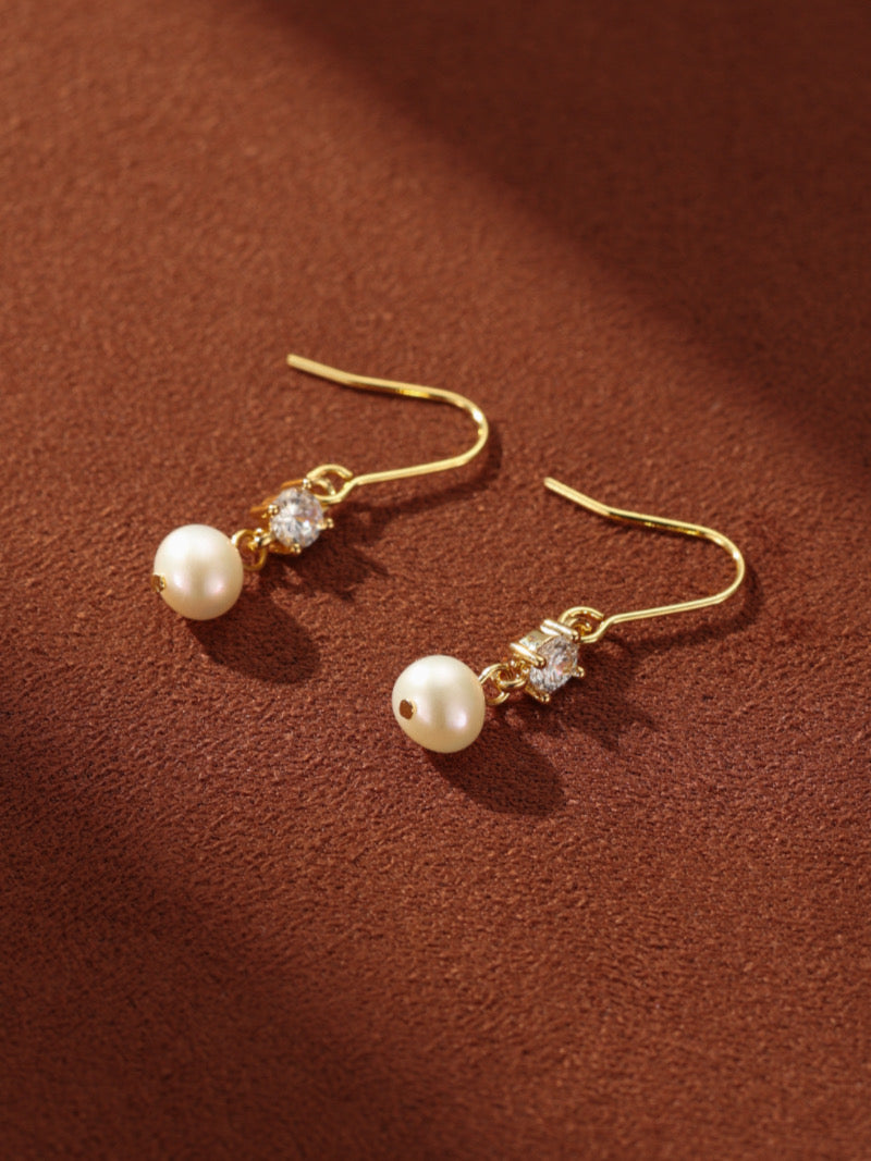 Flicker - Freshwater Pearl Crystal Dangle Earrings