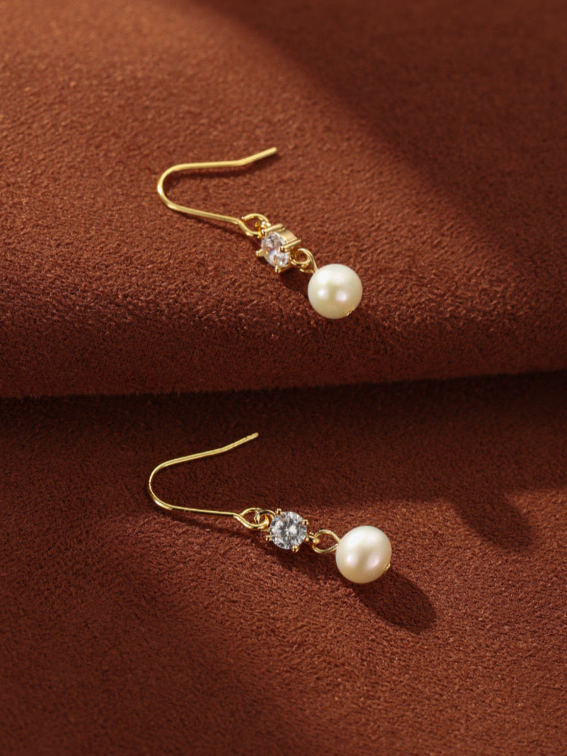 Flicker - Freshwater Pearl Crystal Dangle Earrings