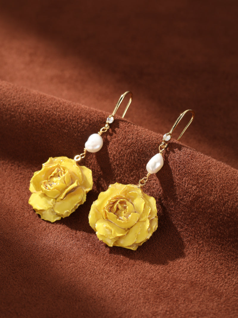 Flourish - Freshwater Pearl Flower Dangle Earrings