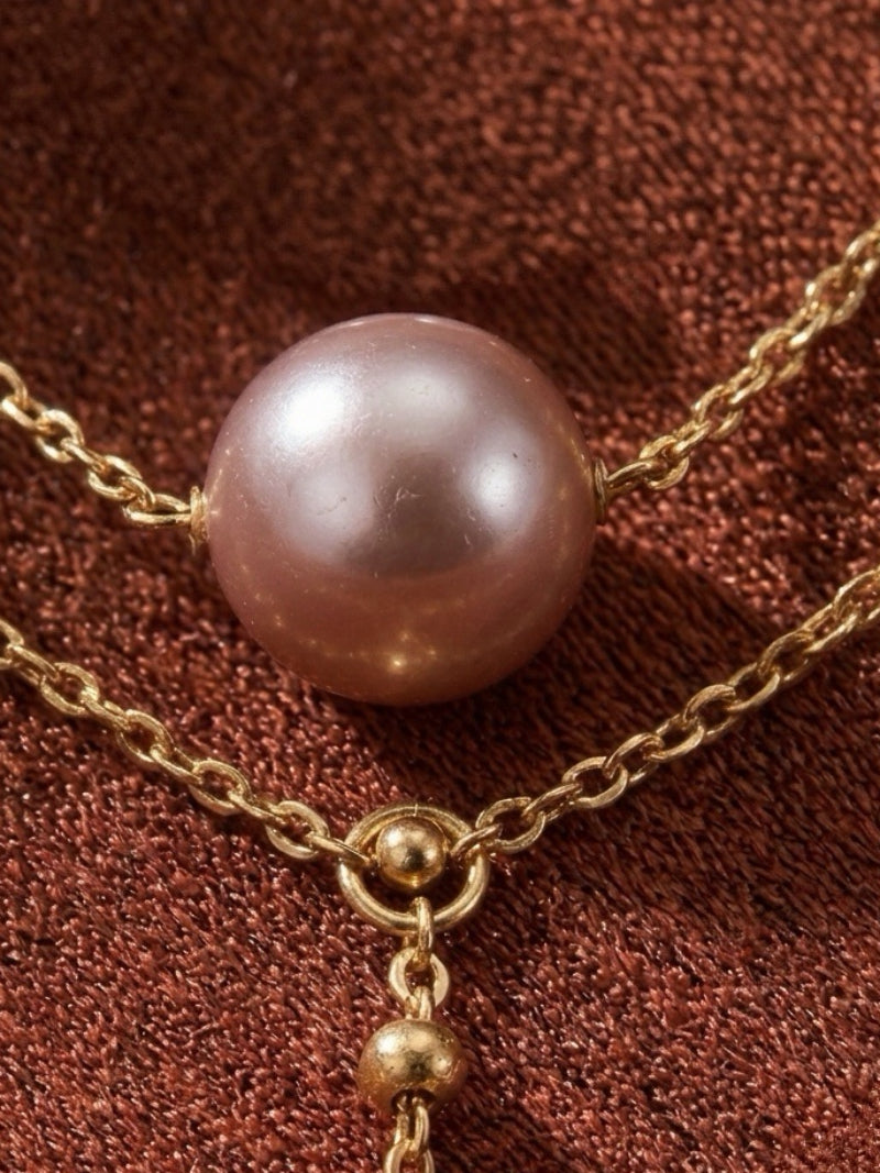 Glowdrop - Collier flottant superposé, perles d'eau douce