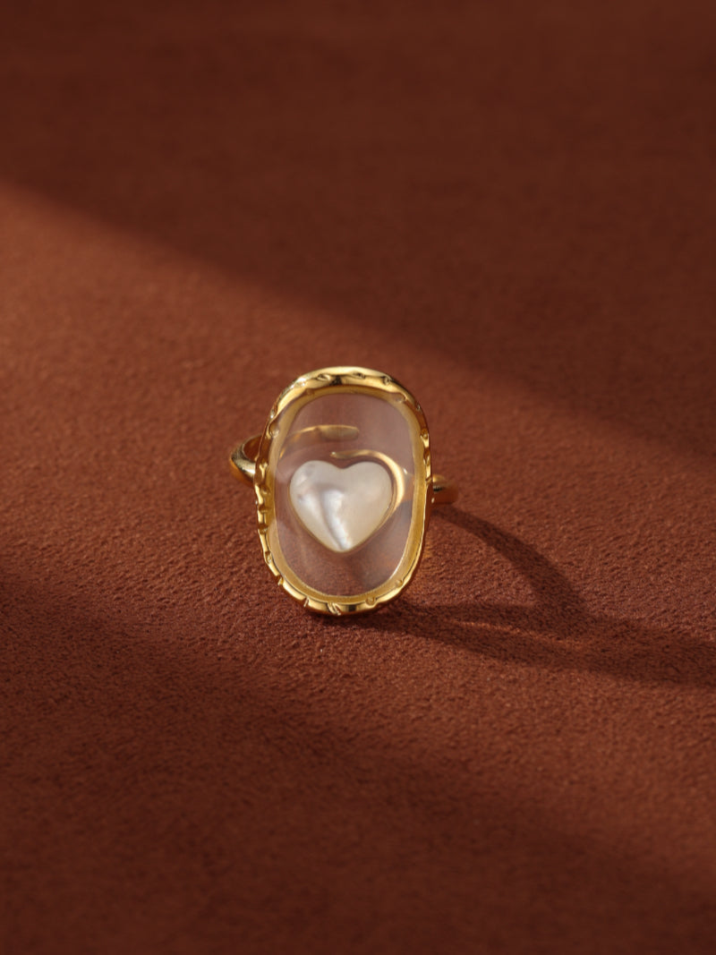 Heartloom - Mother of Pearl Heart Cuff Ring