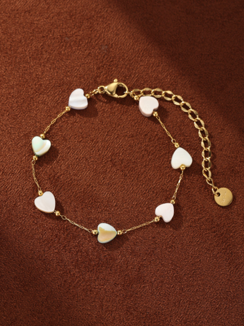 Jubilee - Mother of Pearl Heart Chain Bracelet