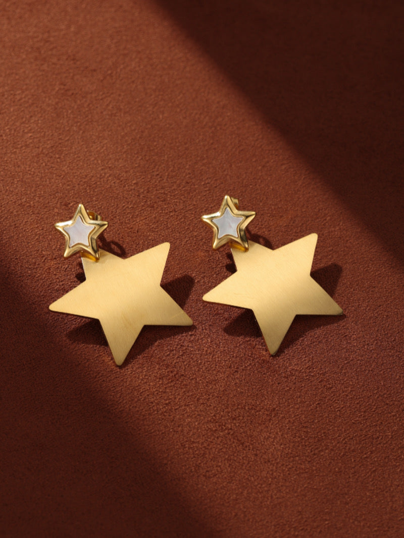 Astro Gleam - Boucles d'oreilles pendantes étoiles en nacre
