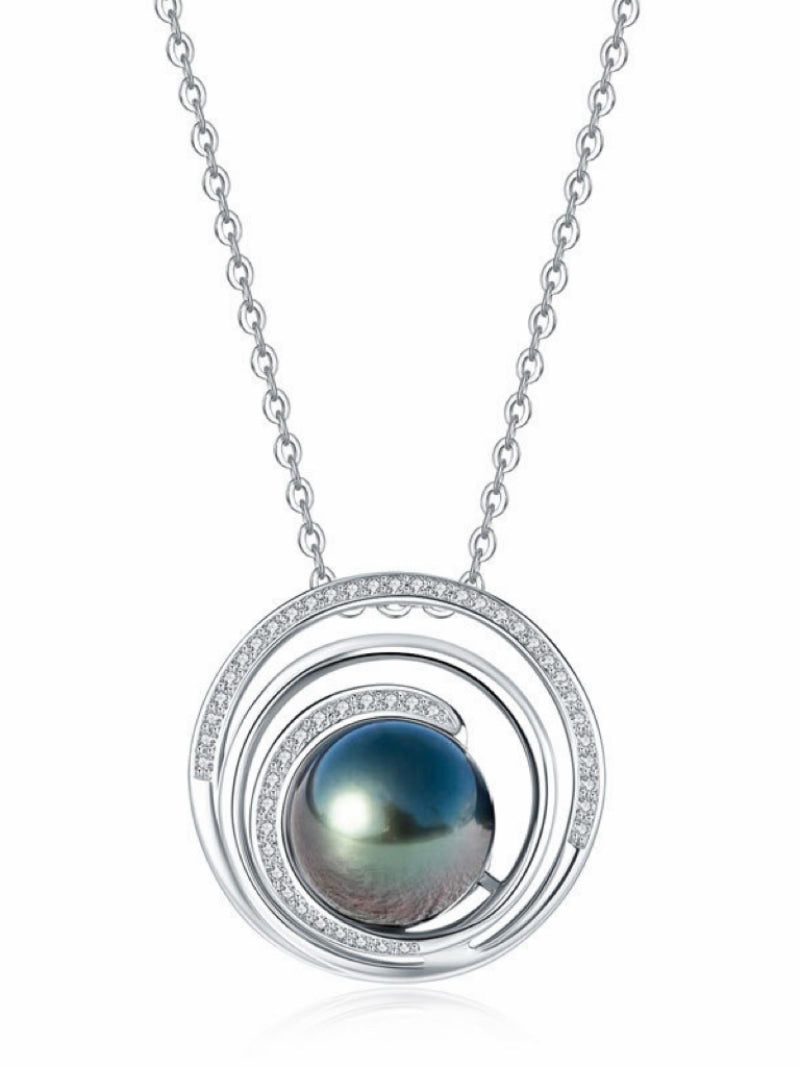 Aether - Tahitian Pearl Concentric Large Drop Necklace