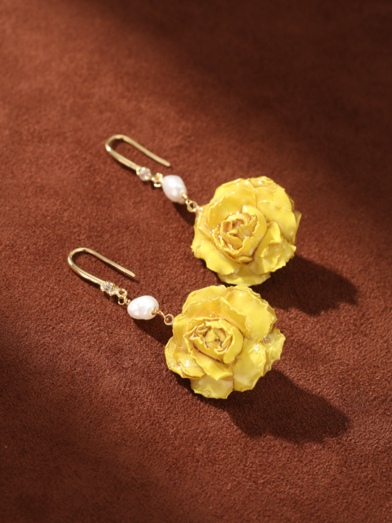 Flourish - Freshwater Pearl Flower Dangle Earrings