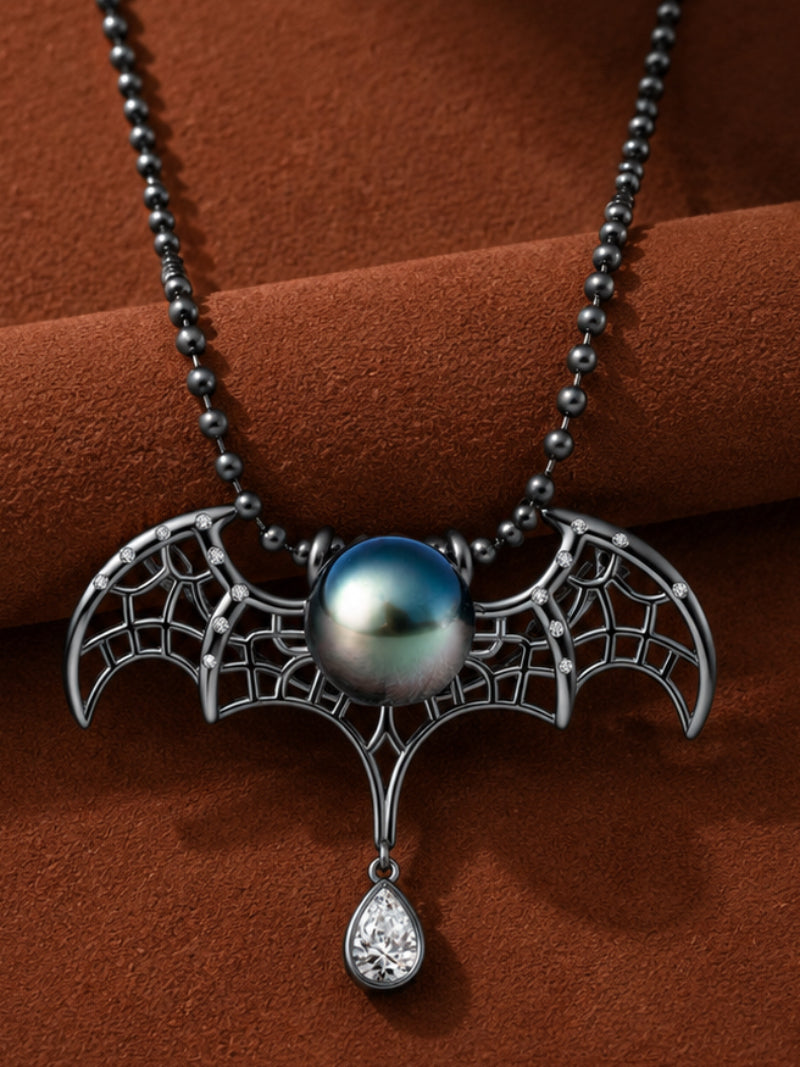 Nocturne - Tahitian Pearl Bat Drop Large Necklace
