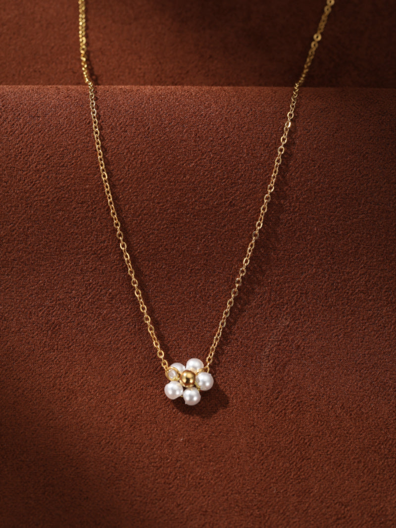 Evolve - Freshwater Pearl Flower Layered Chain Necklace