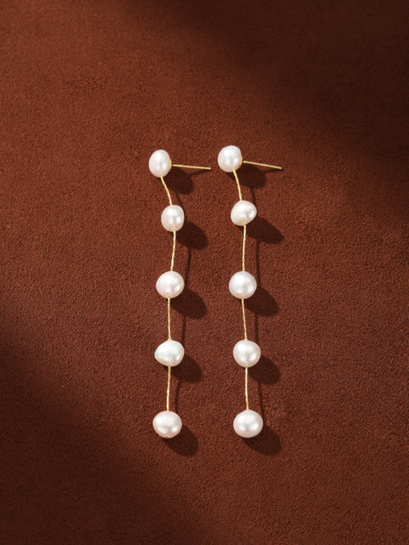 Descent - Freshwater Pearl Dangle Earrings