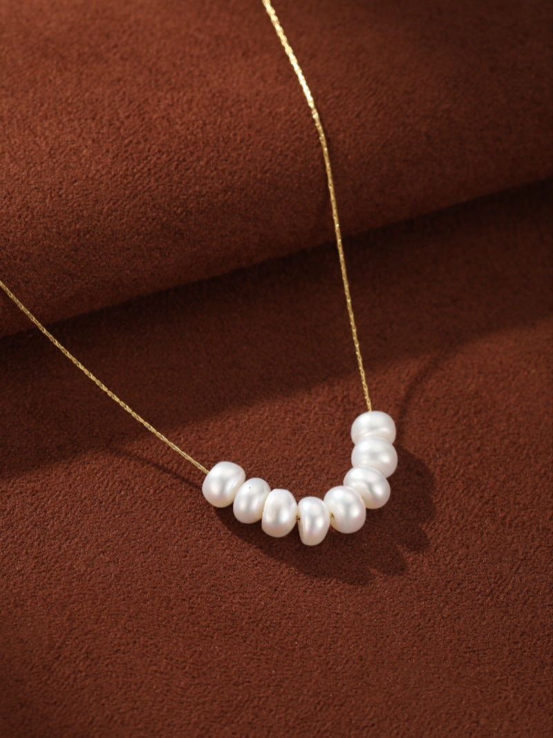 Purity - Freshwater Pearl Floating Chain Necklaces