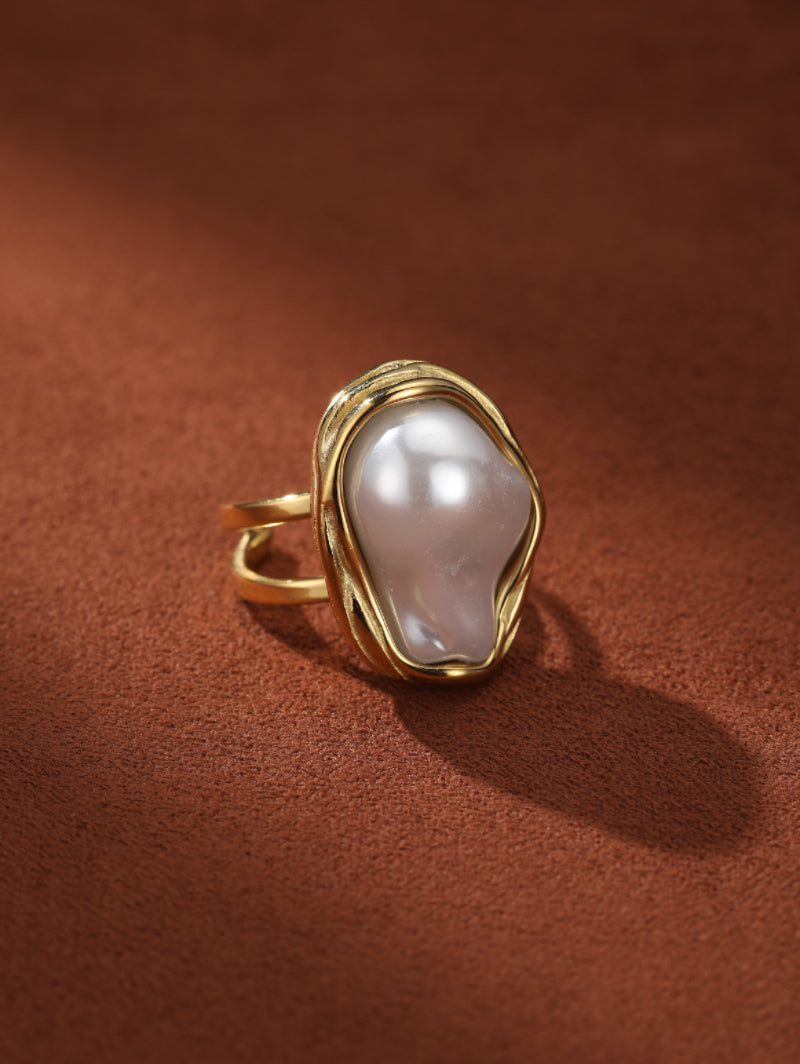 Oceanic Embrace - Freshwater Pearl Cuff Rings