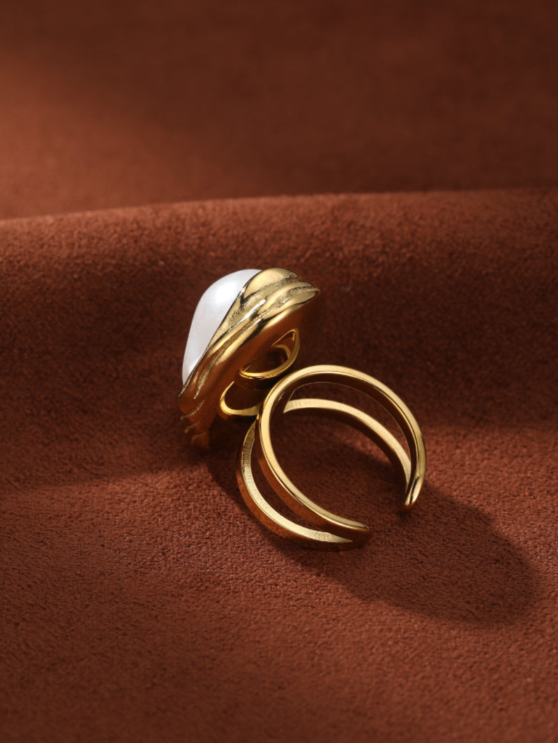 Oceanic Embrace - Freshwater Pearl Cuff Rings