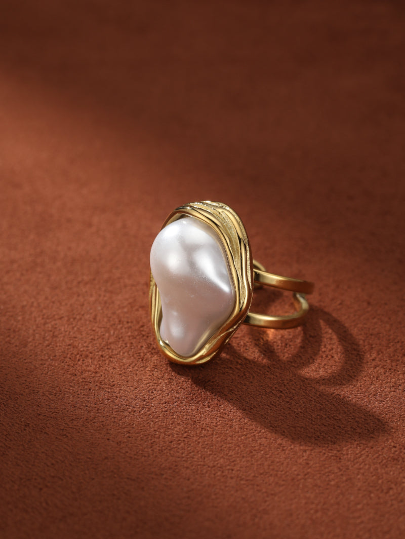 Oceanic Embrace - Freshwater Pearl Cuff Rings