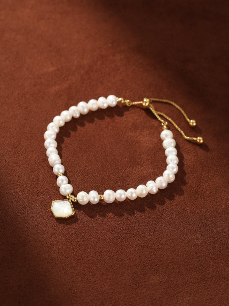 Coastal - Freshwater Pearl Seashell Beaded Bracelets