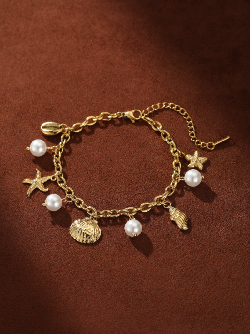 Seaside Dream - Freshwater Pearl Seashell Star Chain Bracelets