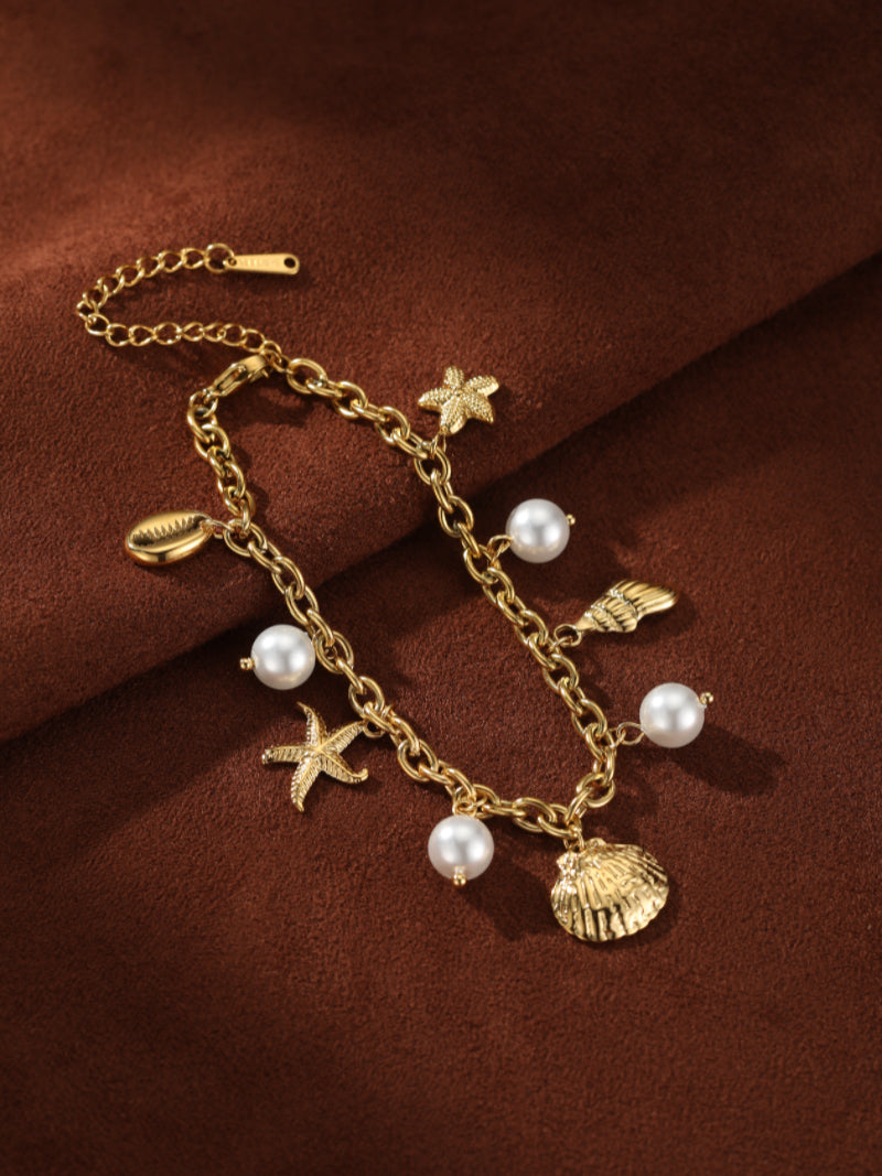 Seaside Dream - Freshwater Pearl Seashell Star Chain Bracelets