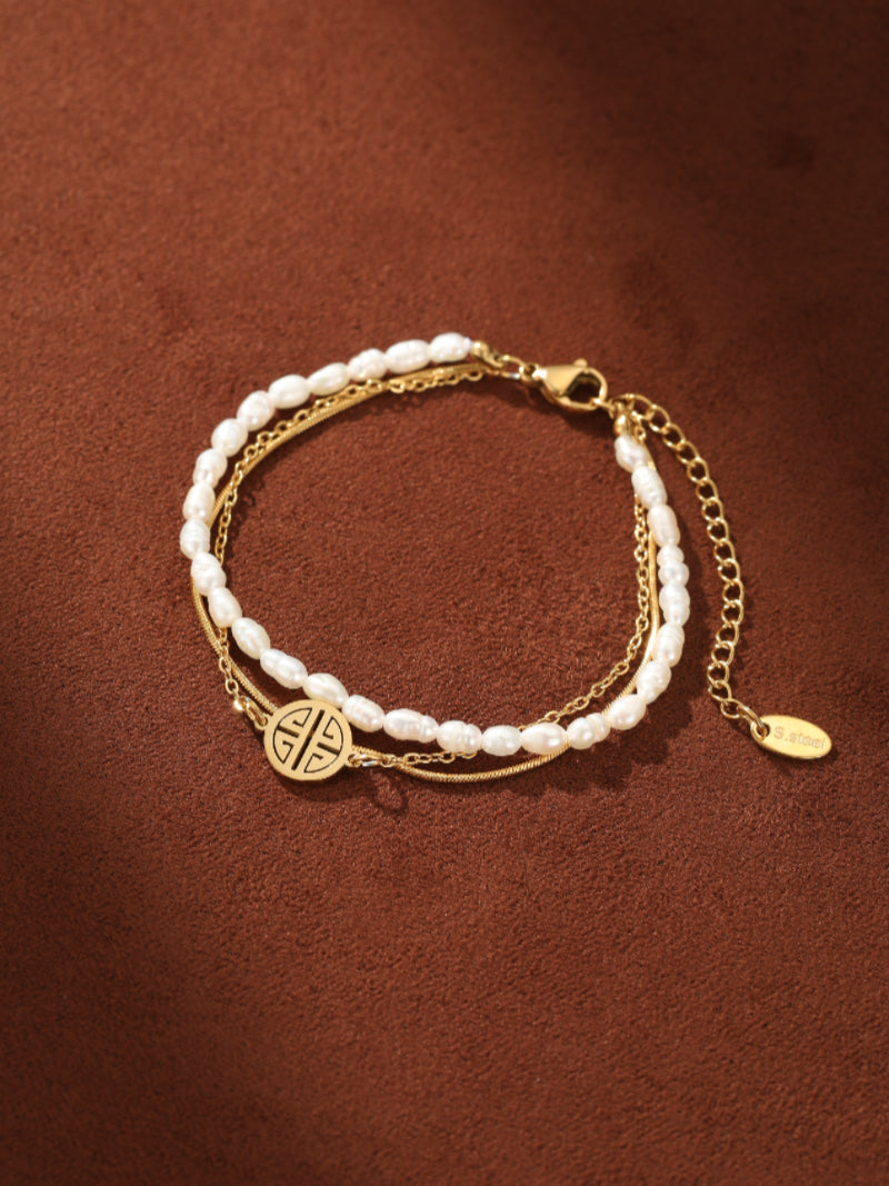 Aeterna - Freshwater Pearl Longevity Layered Bracelet