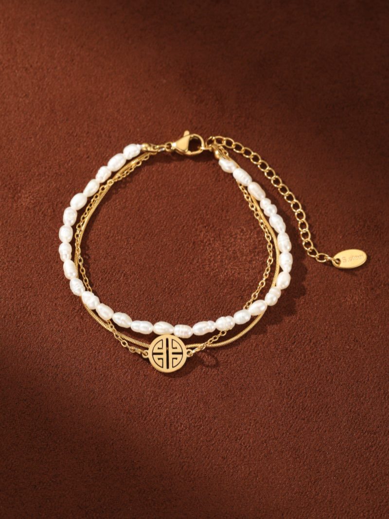 Aeterna - Freshwater Pearl Longevity Layered Bracelet
