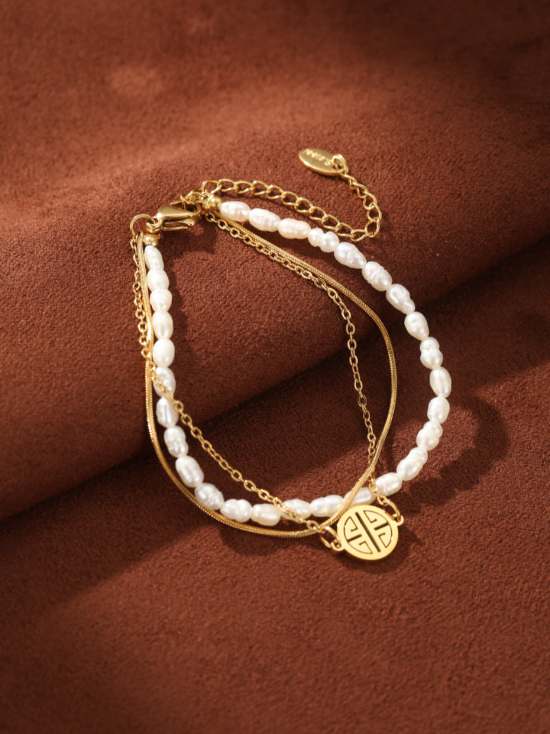 Aeterna - Freshwater Pearl Longevity Layered Bracelet