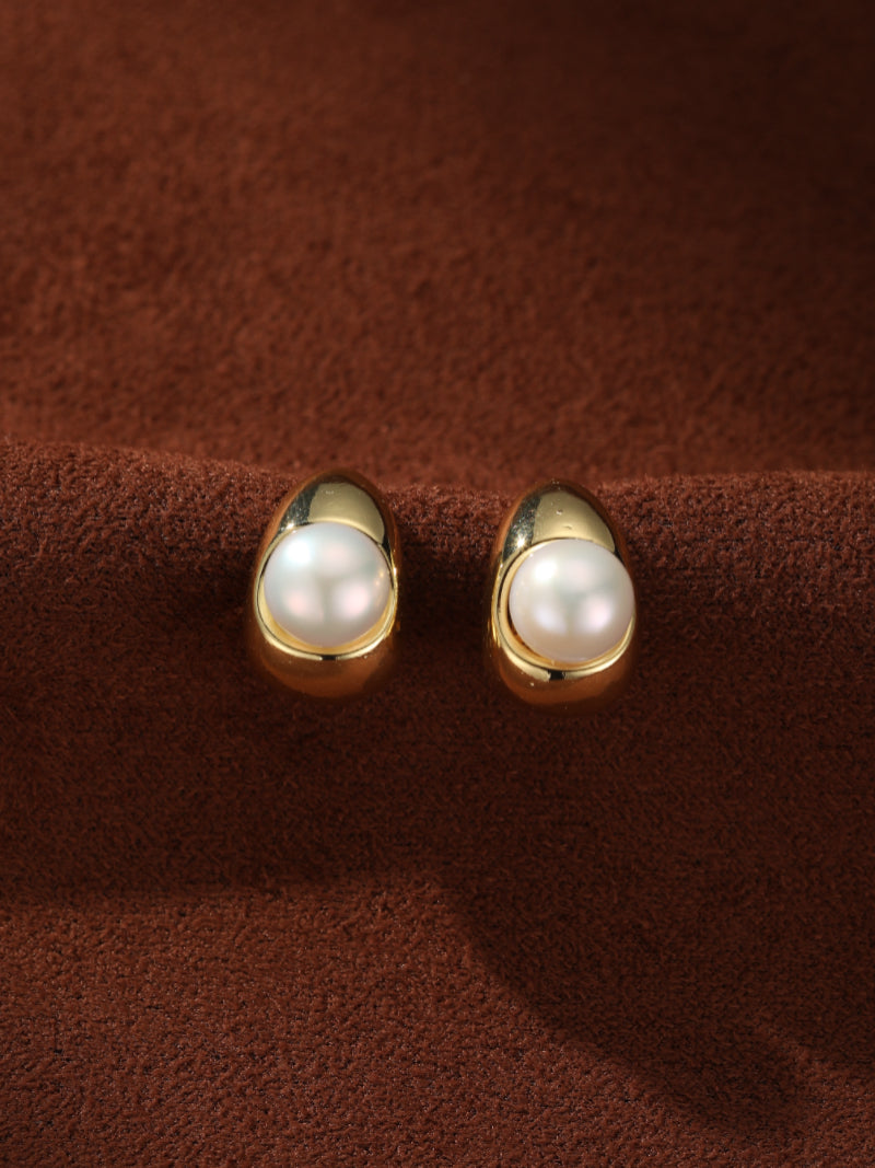 Sanctuary - Freshwater Pearl Moon Stud Earrings