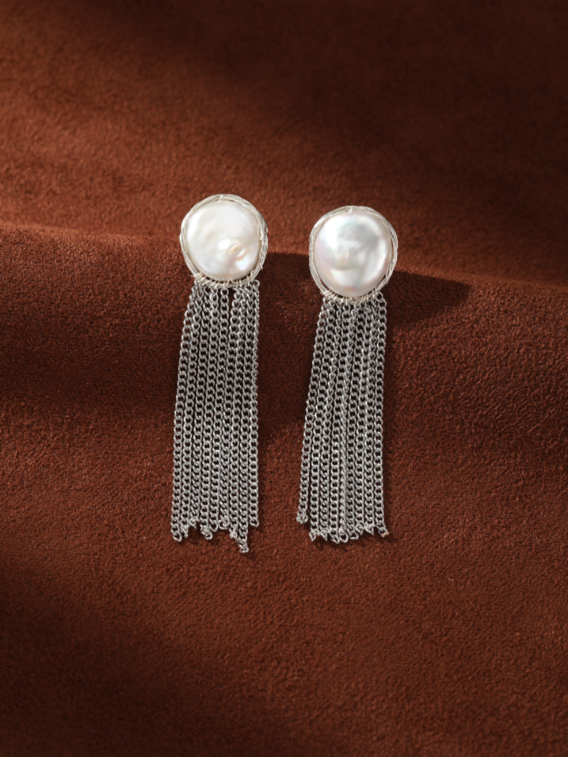 Cascade - Freshwater Pearl Fringe Dangle Earrings