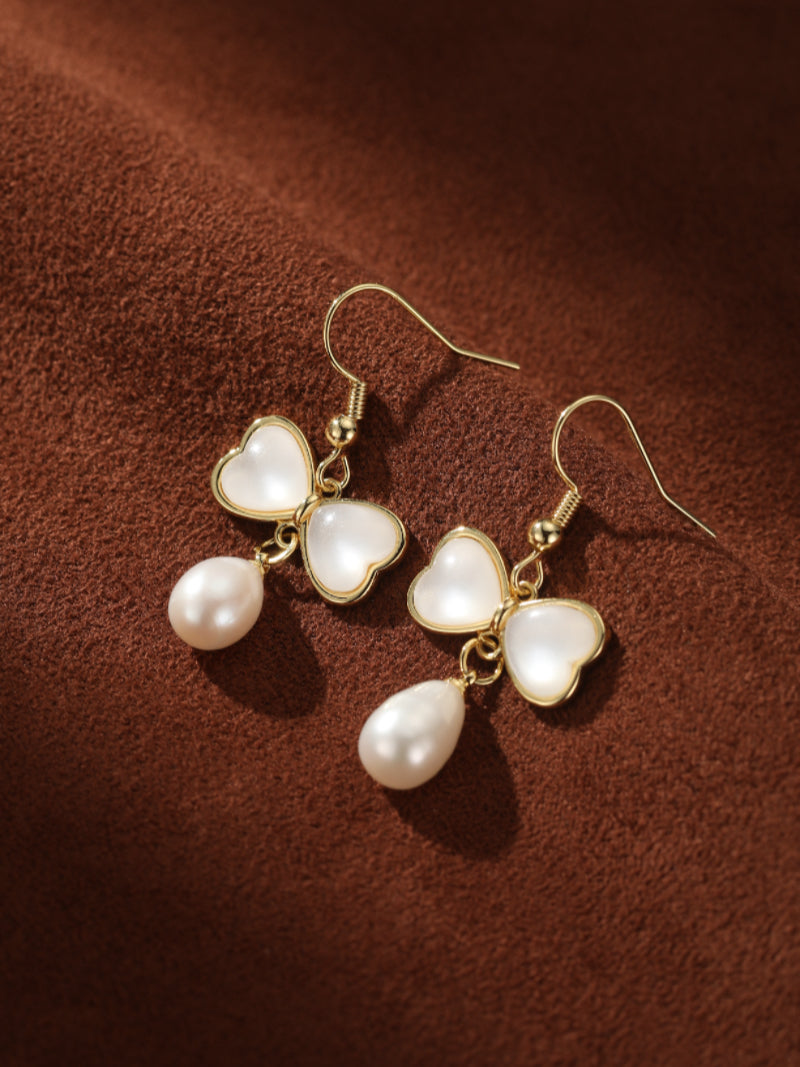 Flutter - Freshwater Pearl Butterfly Dangle Earrings