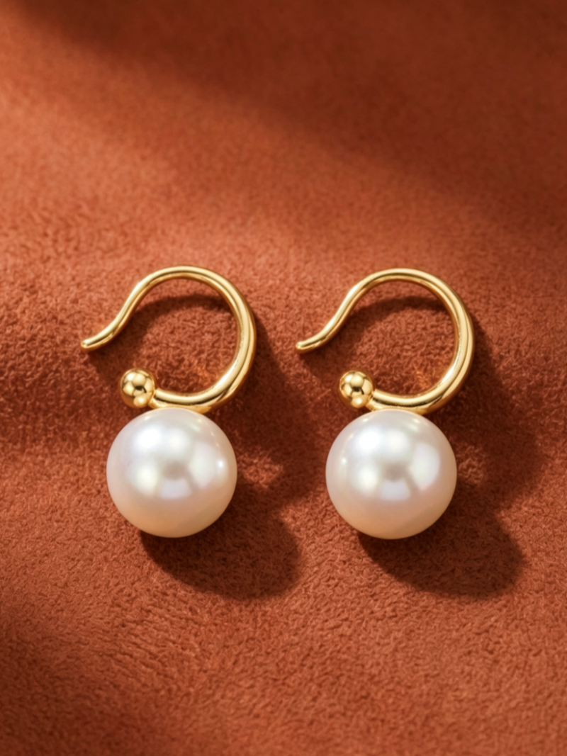 Serene - Freshwater Pearl Hook Drop Earrings