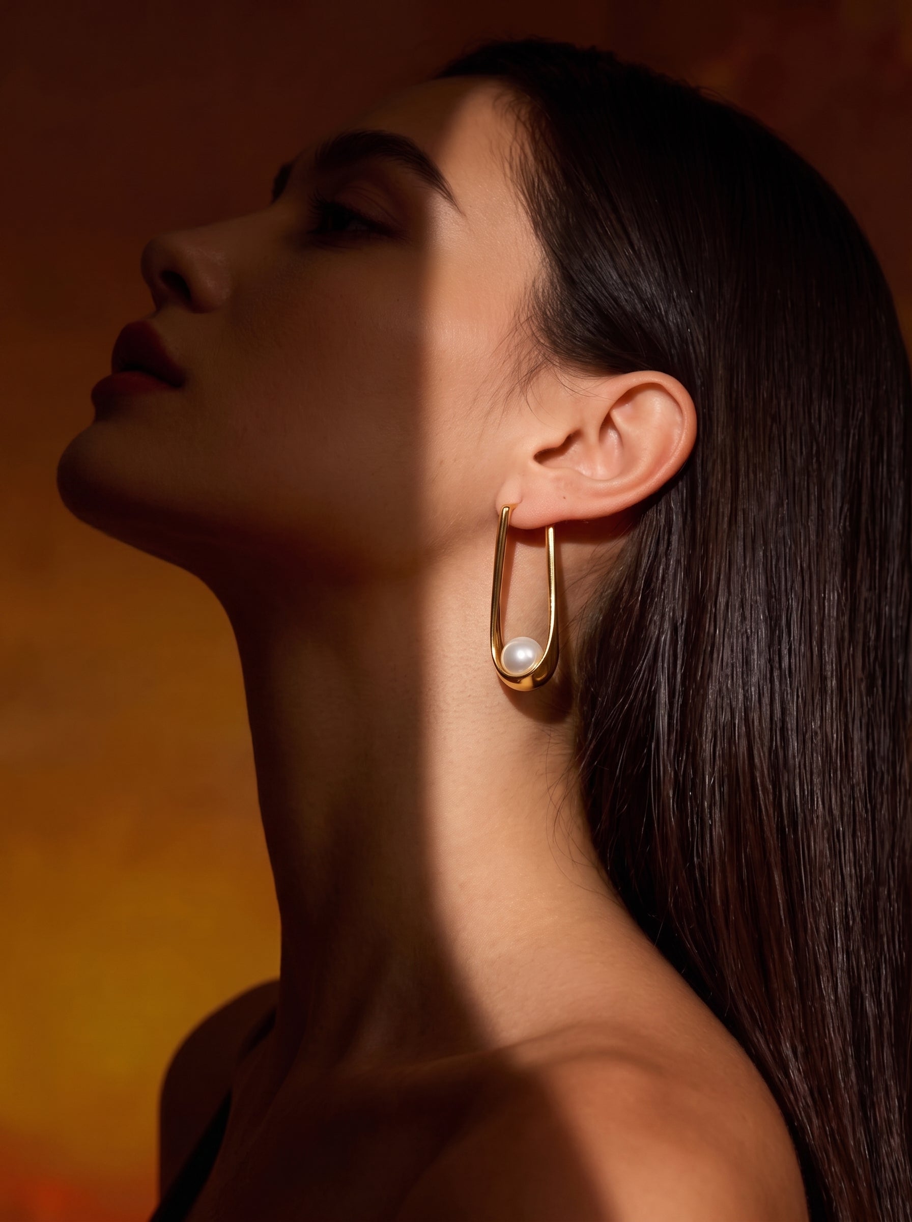 Incline - Freshwater Pearl Sculpted Drop Earrings