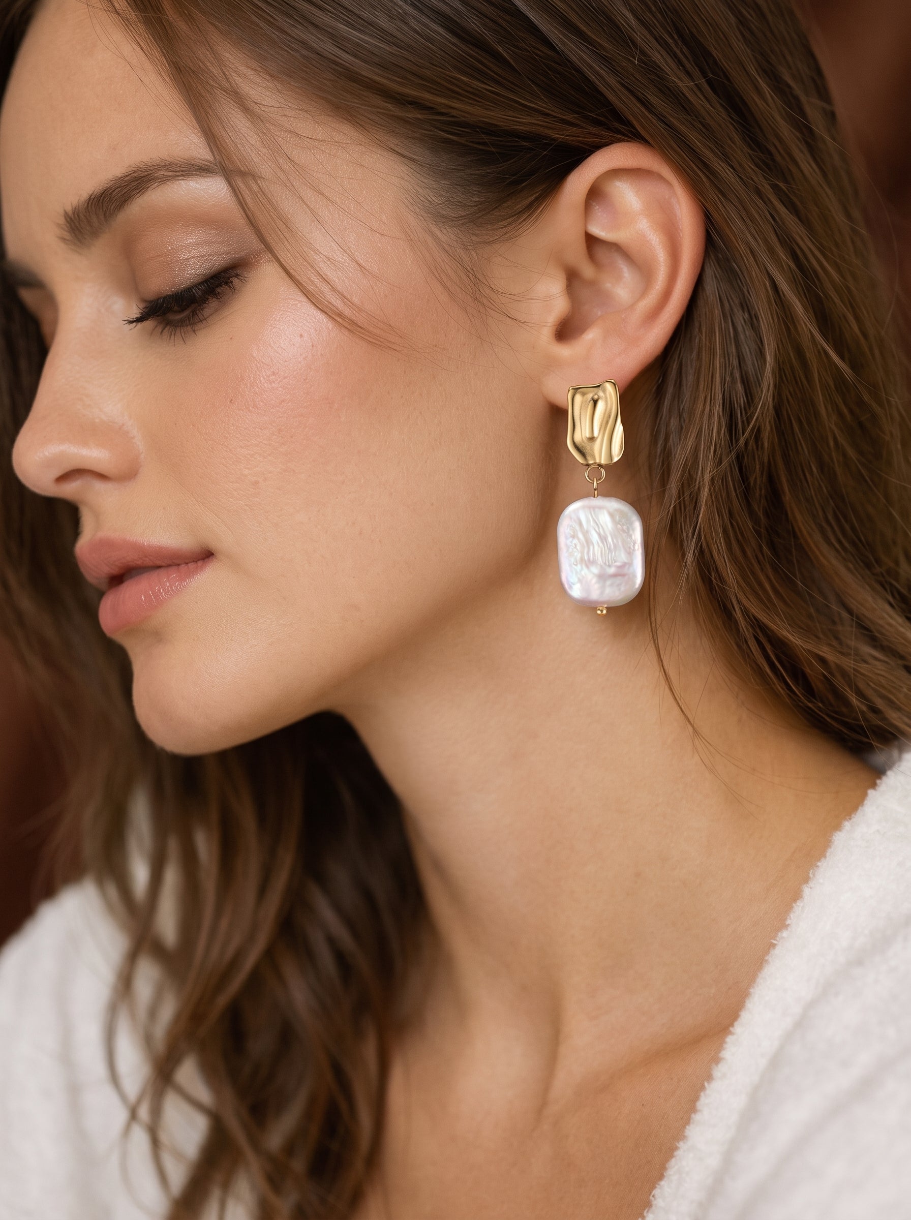Undulate - Freshwater Pearl Drop Earrings