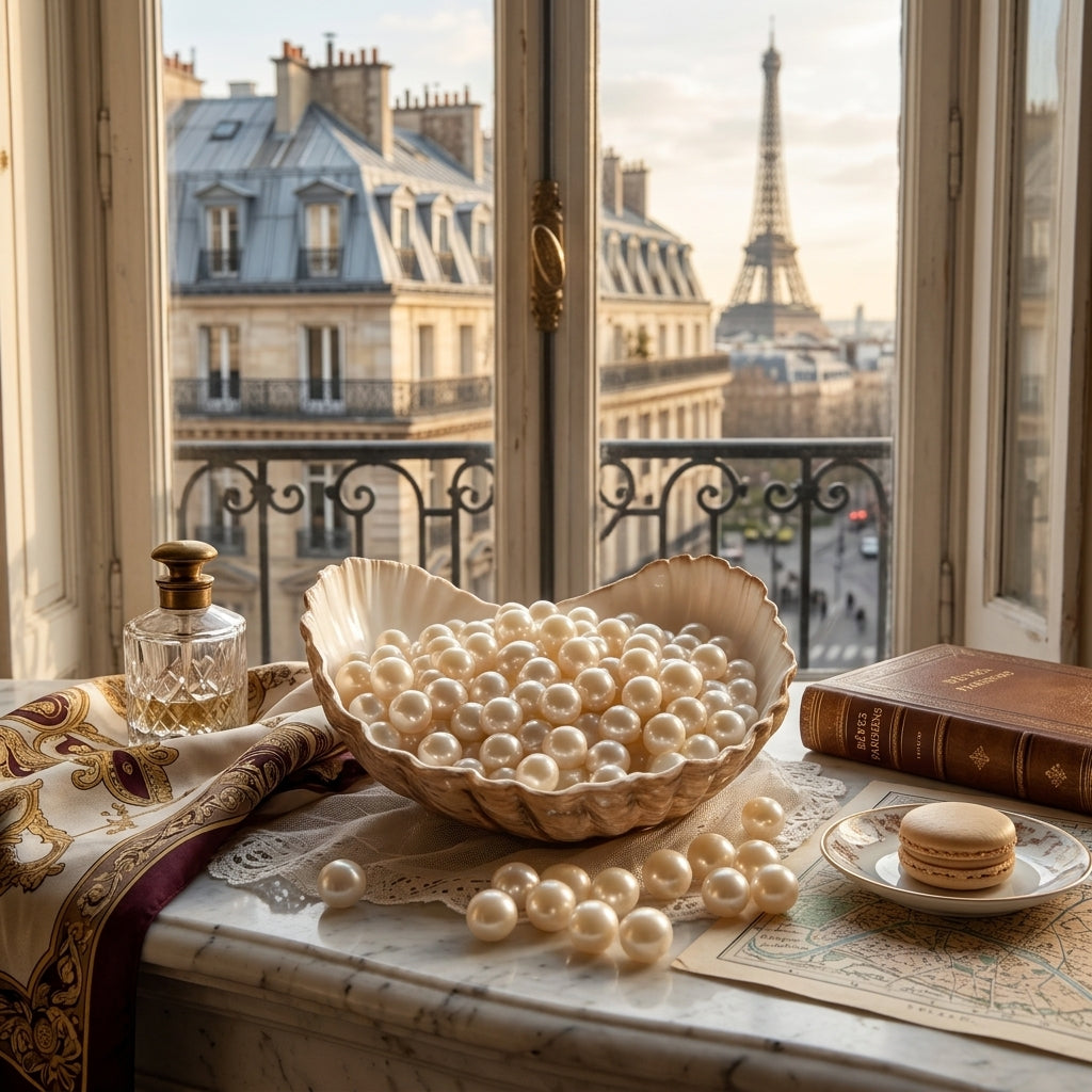 Akoya pearls on a parisian apartement 